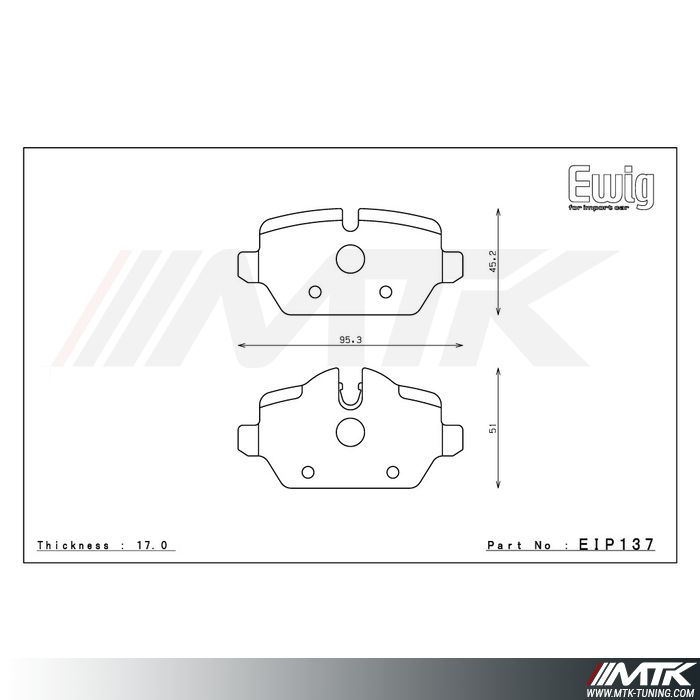 Plaquettes Endless ME20 EIP137 pour Mini